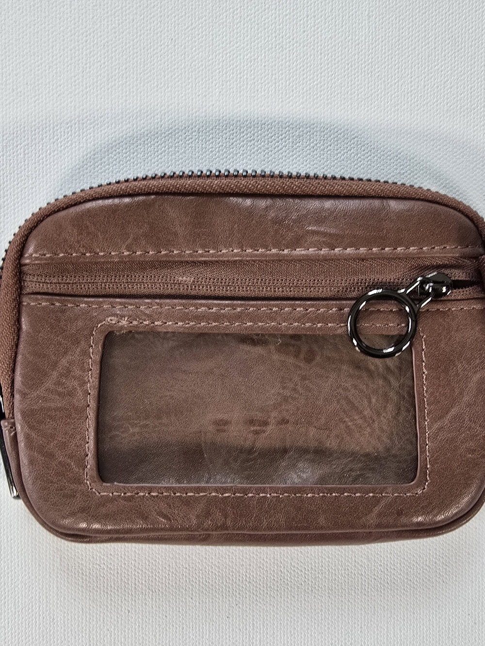 Iris & Rainbow Brown Vegan  Leather Zip Wallet RFID - Picture 5 of 5